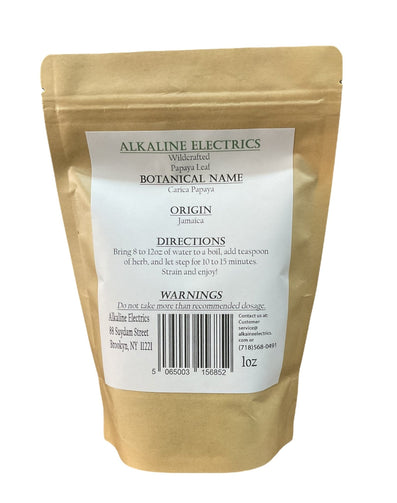 Jamaican Papaya Leaf (Wild Crafted) 1oz - Alkaline Electrics